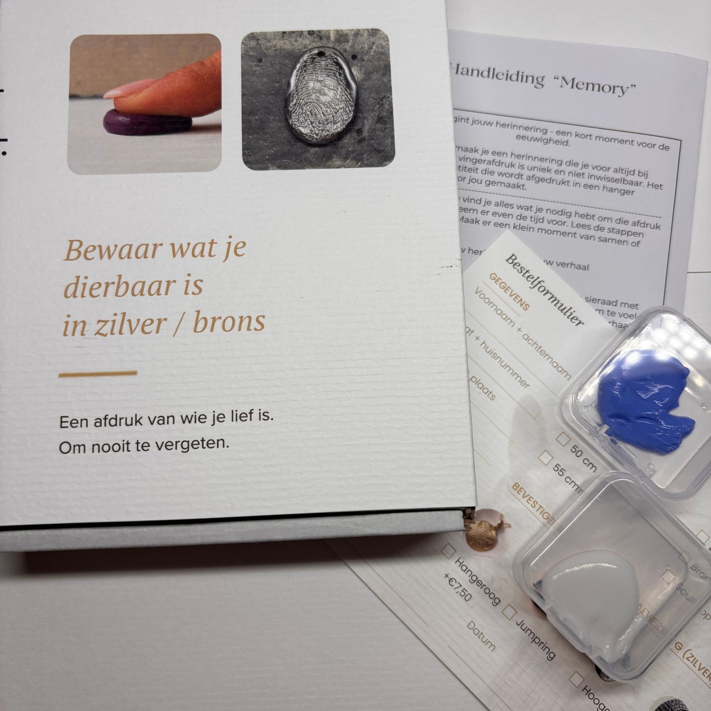 Luna — ronde vingerafdruk hanger in zilver