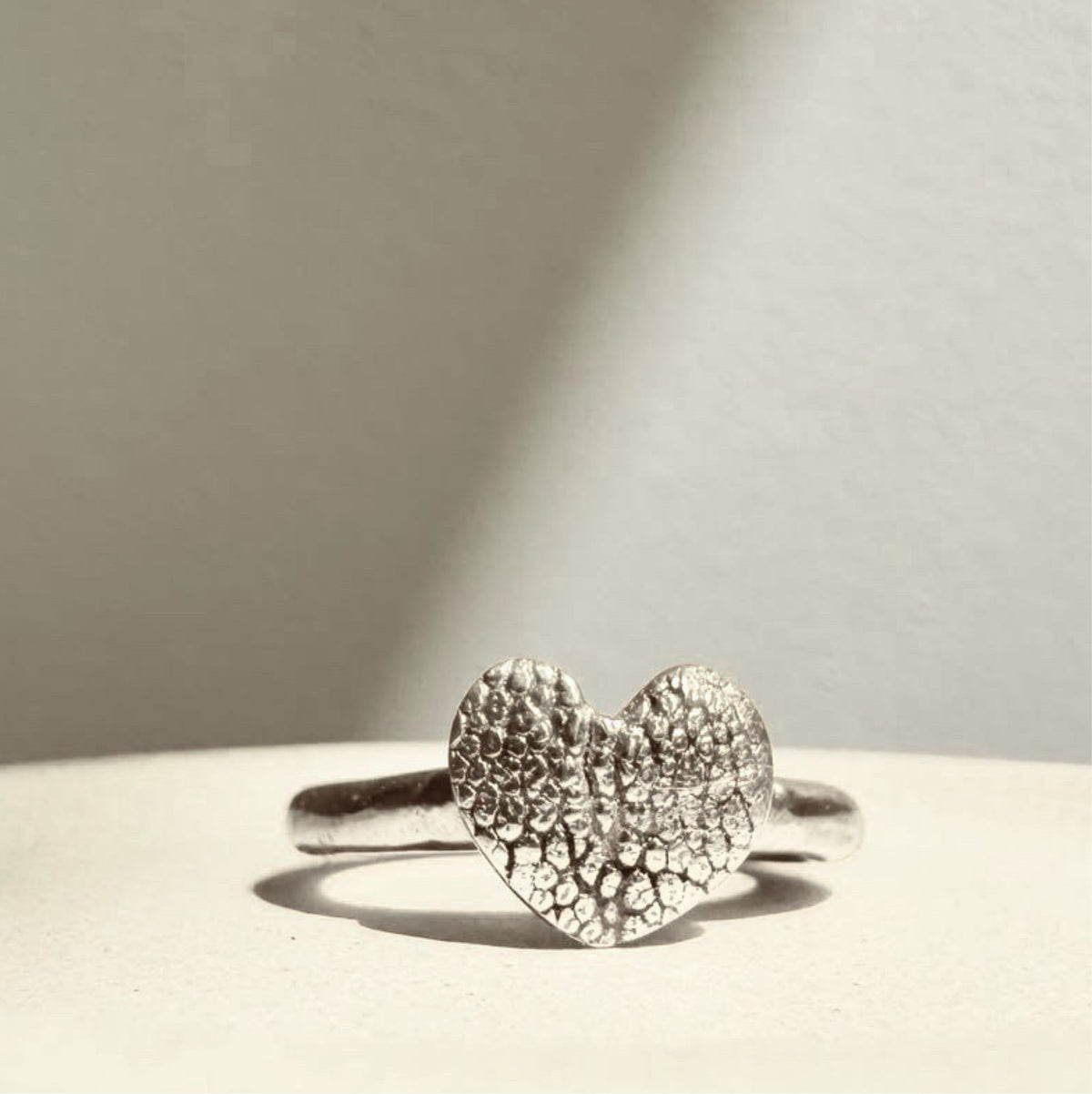 ring in zilver met afdruk van honden neusje